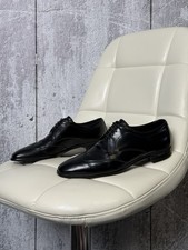 Prada Menʼs Black Leather Derby Shoes Lace Up Dress Formal Size UK 7 / US 8