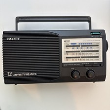 Vintage Sony ICF-34 AM/FM/TV/Weather 4-Band Portable Radio W Cord Tested Working