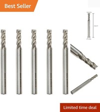 Precision 4 Flute End Mill Drill Bit Set - 3/16" Cutting Dia, 5 pcs