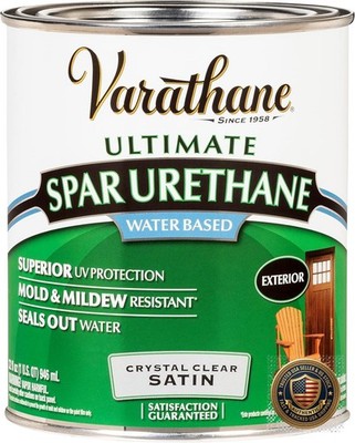 Water Based Spar Urethane Polyurethane Wood Finish Satin Quart