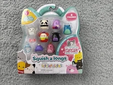 Squish-a-longs 8 Pack - 1” Mini-Squish with 2 Accessories, 1 Ring, and a Collect