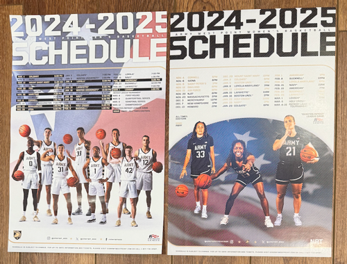 NEW 2024-2025 West Point Military Academy men's & women's basketball posters