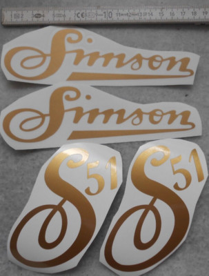 Aufklebersatz,Seitendeckel,Tank,S51 Gold,Simson