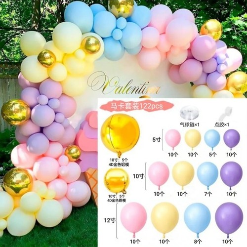 122 Stück Pastell Luftballons verschiedene Größen 18" 12" 10" 5" Macaron Latex Ballon Party