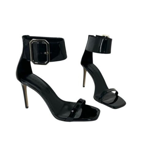INC International Concepts Women's Melodie Buckle Dress Sandals Black Patent 11M