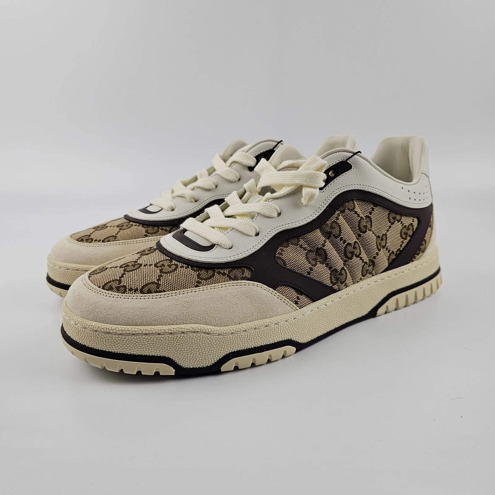 Baskets homme Gucci Re Web beige/ébène GG toile neuves et authentiques