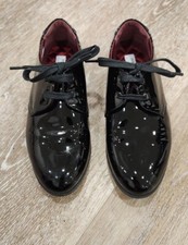 Dolce & Gabbana Shiny Black Leather Tie Dress Shoe Kids Size 28 Great Condition 