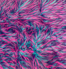 purple pink blue Spike Faux Shaggy Upholstery Apparel fur fabric BY YARD 60" W