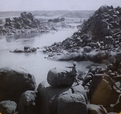 #ad Low Water at a Cataract in the Nile Egypt Magic Lantern Glass Photo Slide $11.95