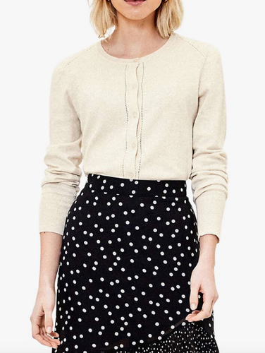 OASIS Crew Neck Cardigan, Neutral Sizes 