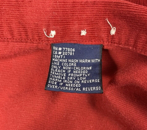 Tommy Hilfiger rotes klassisches Cordhemd mit Knopfleiste XL Herren Langarm - Bild 6 von 8