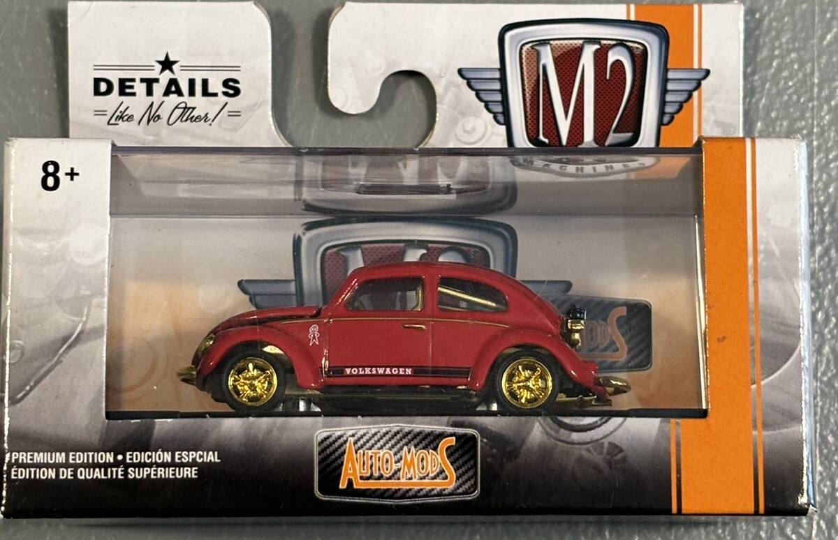 M2 Machines Auto Mods 1953 VW Beetle Deluxe, Model AM07. 1:64 Red. 1 Of 750.