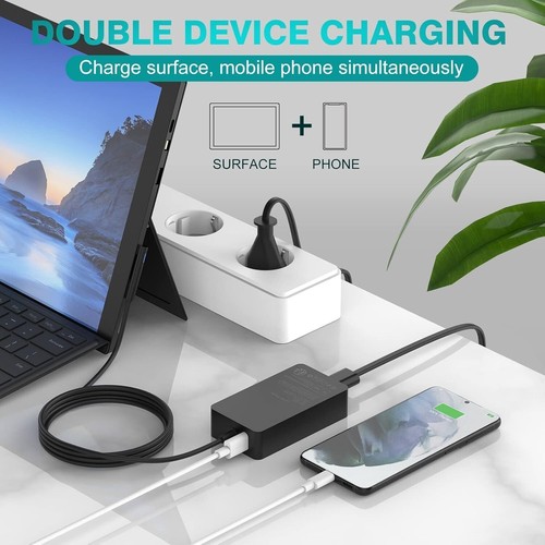 Surface Charger,102W Microsoft Surface Charger for Surface Pro 3/4/5/6/7/7+/8/9, - Afbeelding 2 van 7