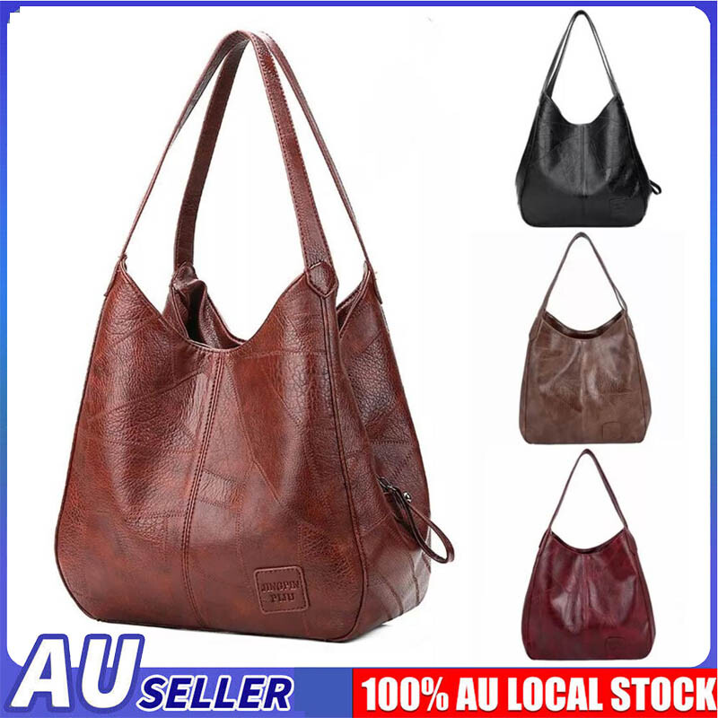 Womens Soft Leather Shoulder Bag Large Capacity Ladies Handbag Hobo Tote Casual