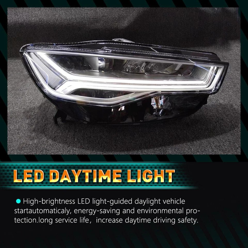 ✅Para Audi A6 2012-2018 Actualización Faros LED DRL Proyector Faros 1 Par Foto 3 de 4