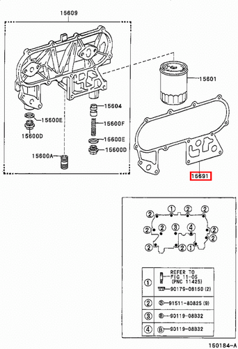 Genuine Hilux LN107 LN106 LN105 2L 3L Oil Filter Bracket Cooler Cover Gasket - Picture 18 of 20