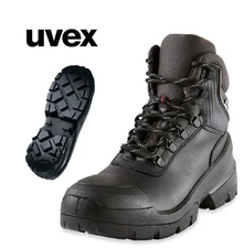 Uvex Safety Boots Quatro Pro Black Leather S3 SRC Bumpercap Steel Toe & Mid-Sole