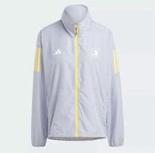 Adidas 2023 Boston Marathon Women  s Large Windbreaker Jacket HY0267 Grey NWT