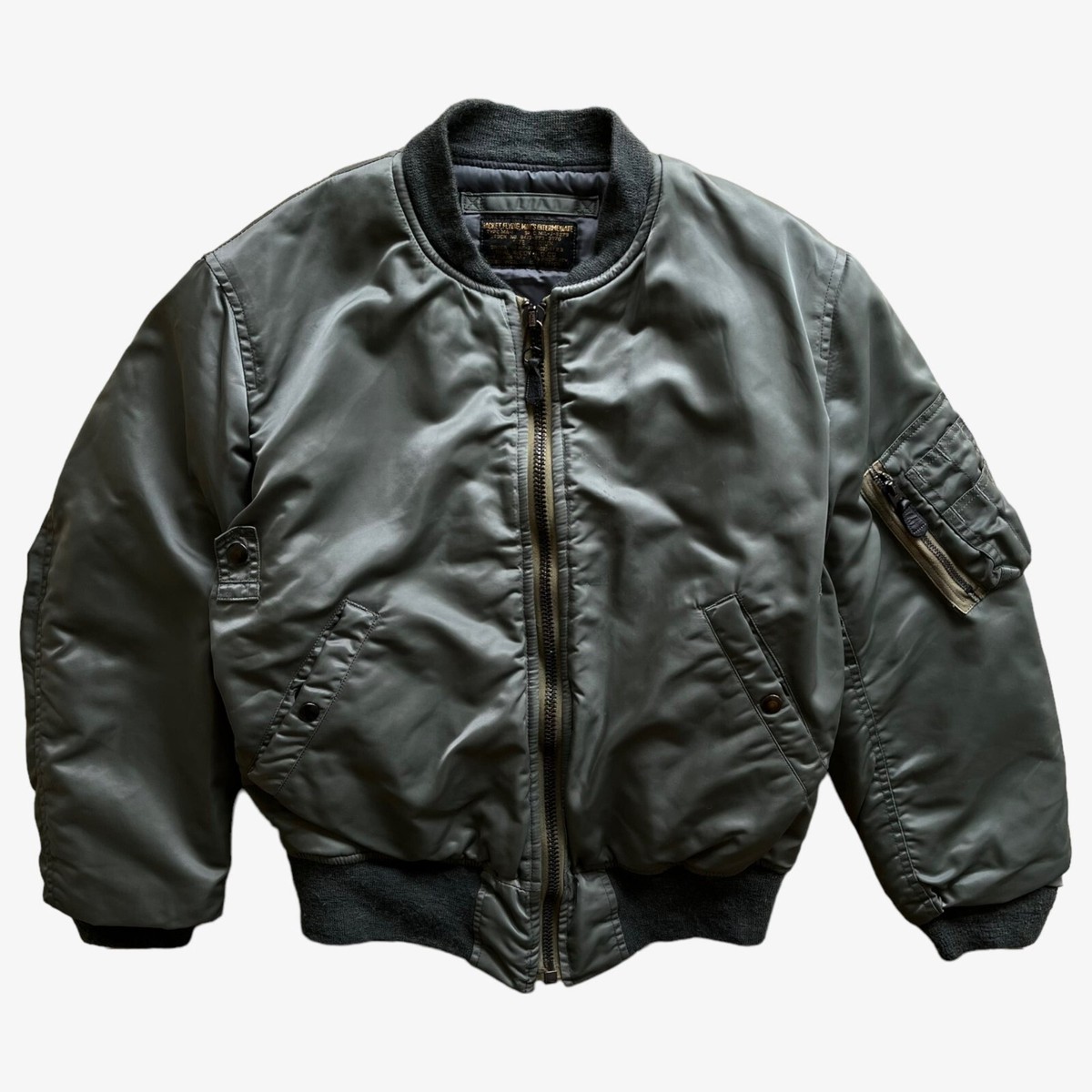 90s ma-1 type real leather bomber jacket 90s ma-1 type real leather bomber jacket