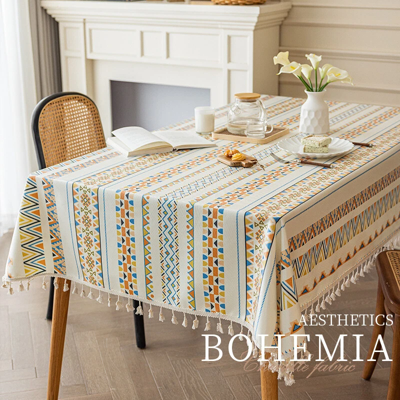 Boho Table Cloth Rectangle Table Bohemian Tablecloths Rectangular Waterproof - Image 2 of 4