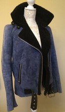 Muubaa Sheepskin/shearling Jacket 6/8/10 Sapphire Blue
