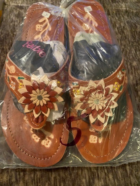 Women's Authentic Mexican Huarache Slip On Open Toe Leather Sandals Size 8