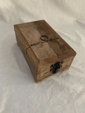 Traveling Wood Shaving Box with Mirror
