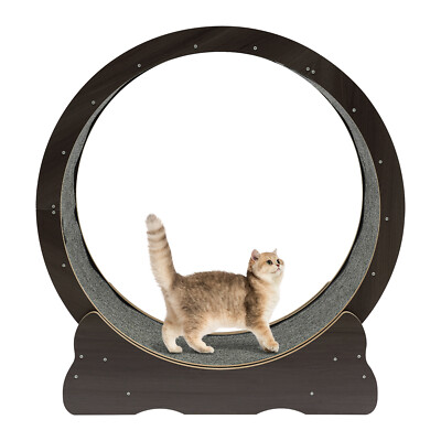 38'' Large Cat Exercise Wheel HDF Cat Treadmill Running Wheel Cat Sport Toy W/Mat