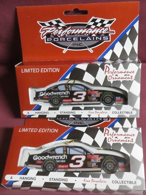 DALE EARNHARDT, GOODWRENCH, #3, PORCELAIN HANGING CHRISTMAS ORNAMENT, QUANTITY 2