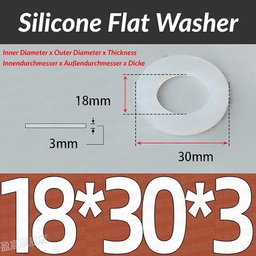Silicone Plain Flat Washer O Rings Sealing Gaskets Ring Food Grade Thickn1mm-5mm - Picture 203 of 235