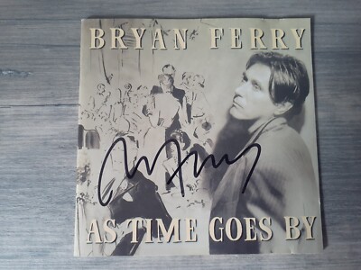 BRYAN FERRY SIGNED '' AS TIME GOES BY '' CD HANDSIGNIERTES ALBUM ROXY MUSIC ..ECHT