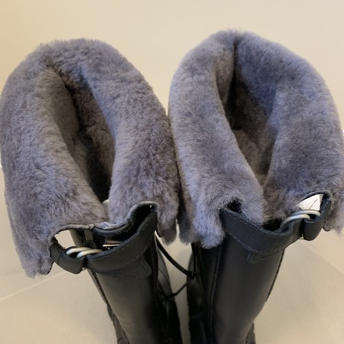 UGG 5 Australia Black Tall Miko Waterproof Leather Sheepskin Boots 1012519 New - 第 7/9 張圖片
