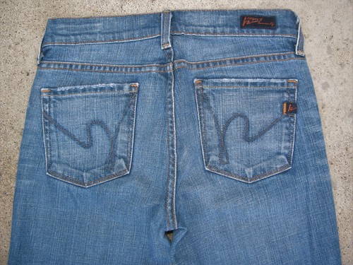 Citizens of Humanity Kelly Straight Crop Jean Sz 24 Blue Distressed+Stretch - Picture 3 of 8