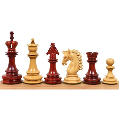 4.5'' Carvers' Art Luxury Chess Pieces Only Set -Triple Weighted Budrose Wood