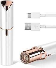 Facial Hair Remover Painless Bikini Lips Chin Armpit Mini Electric Shaver, White