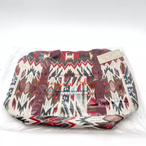 Canyon Sky Jacquard Southwest Pattern Weekender Duffel Bag NWT 18" x 13"