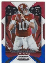 Mac Jones 2021 Prizm Draft Picks Prizms Red White and Blue #183 All American