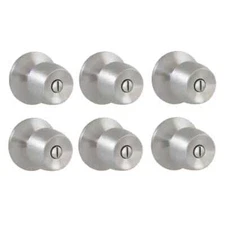 Brandywine Stainless Steel Bed and Bath Door Knob Contractor Pack (6-Piece)