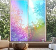 Privacy Window Film Window Sticker 17.7 X 78.7 3d Iridescent Rainbow