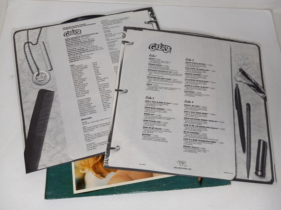 Grease Movie Soundtrack Vintage 1978 LP Vinyl Double Record Album RSO