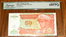 Zaire 50 Nouveaux Makuta 1993 P51 UNC Legacy Superb GEM NEW 68PPQ African Note