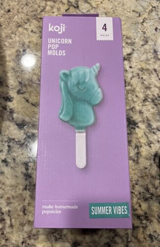 Moldes pop de unicornio Koji 4 moldes de pop de hielo hechos en casa nuevos en caja - Imagen 1 de 4