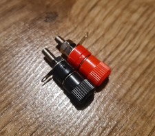 Image of 2 Pcs 4mm Female Banana Plug Socket 1 x Black & 1 x Red