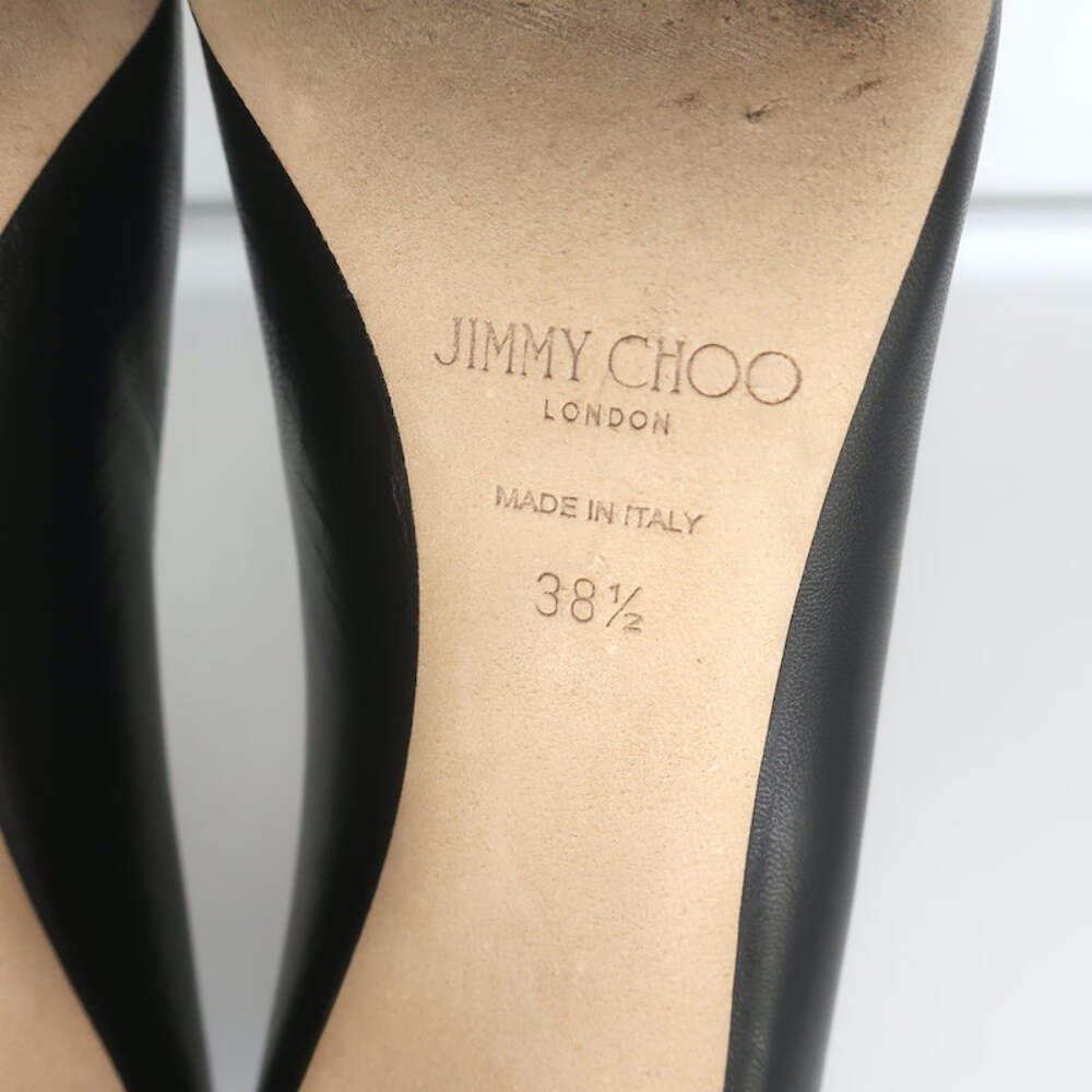 Jimmy Choo Romy 85 Pumps Black Kid Leather Size 38.5 Pointed