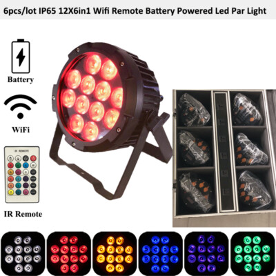 Becen IP65 IR Remote Wireless Battery 12X18W 6in1 led Par Light 6pcs Flight Case