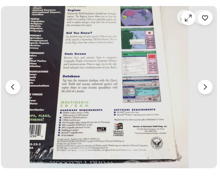 CIA multimedia world factbook 1994 vintage sealed original package for ...