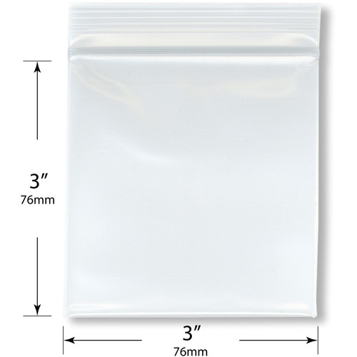 Bolsas de plástico con cierre de cremallera industrial Plymor de 3" x 3", 6 mil - Imagen 2 de 3