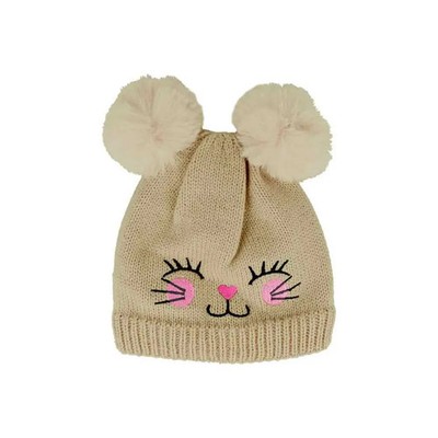 Mütze mit Bommeln Cuties beige