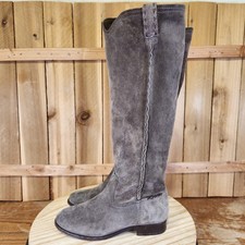 Frye Cara Tall Riding Boots Womens 7 B Brown Suede Pull On Leather Sole Casual