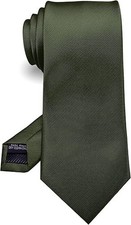 Solid Color Tie Formal Necktie for Men Olive Green2